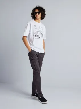 Pantalón slim multibolsillos - NEGRO